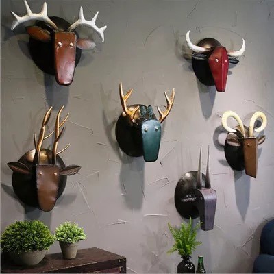 CT022B038 SOSHOKU หัวสัตว์ติดผนัง หัวสัตว์ หัวสิงโต หัวหมาป่า หัวเสือตกแต่งบ้าน หัวหมี ตกแต่งผนัง แขวนผนังตกแต่ง