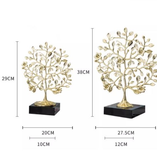 CT188B129 FAMITOSS ต้นไม้เงิน โมเดลสีทอง ของตกแต่ง ของขวัญขึ้นบ้านใหม่