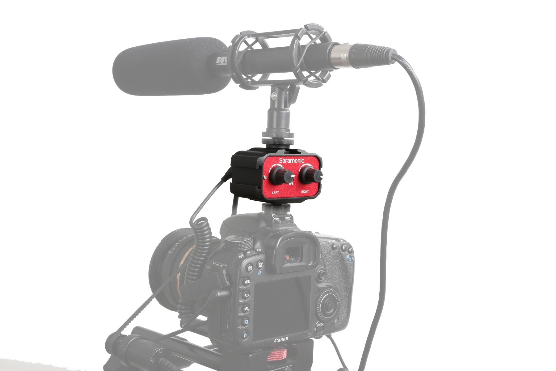 Saramonic SR-AX100 มิกเซอร์รวมเสียงมินิไมโครโฟน TRS 3.5มม. 2 ช่องโมโนและสเตอริโอ