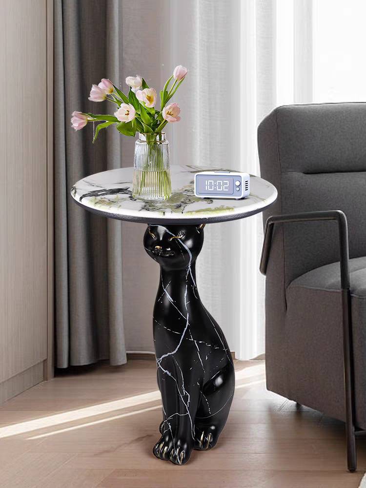 CT221D120 ZEITAKU โต๊ะข้างห้องนั่งเล่น โต๊ะกลมเล็ก DOG CAT Coffee table