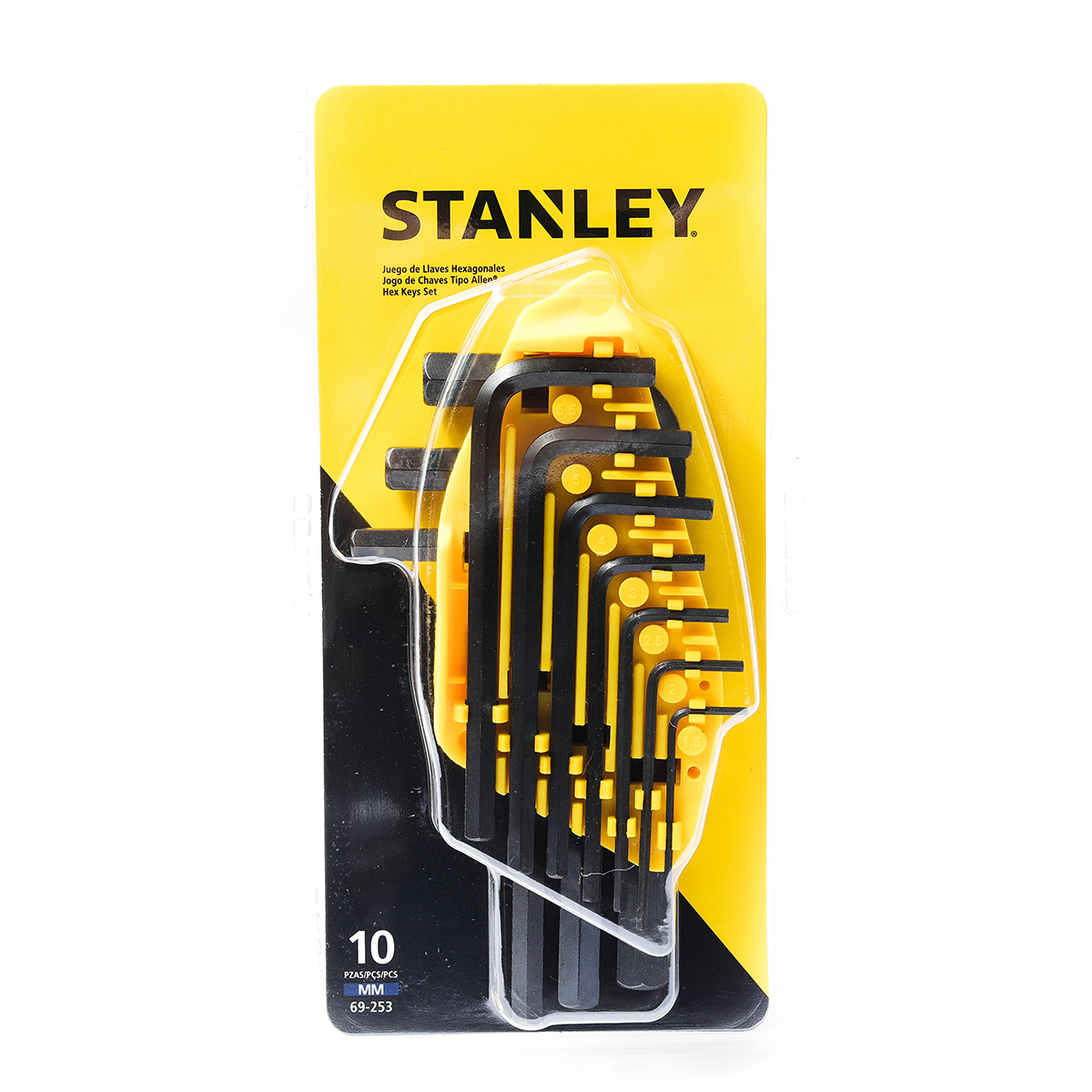 STANLEY 69-253 ชุดประแจ 6 เหลี่ยม 10 ชิ้น 1.5,2,2.5,3,4,5,5.5,6,8,10มม. หกเหลี่ยม