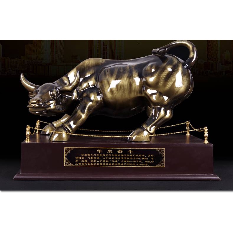 CT144B094 FAMITOSS วัวกระทิง โมเดลแต่งบ้าน ของตั้งโชว์ วัวกระทิงตั้งโชว์ สัญลักษณ์แห่งความสำเร็จ ความมั่นคง