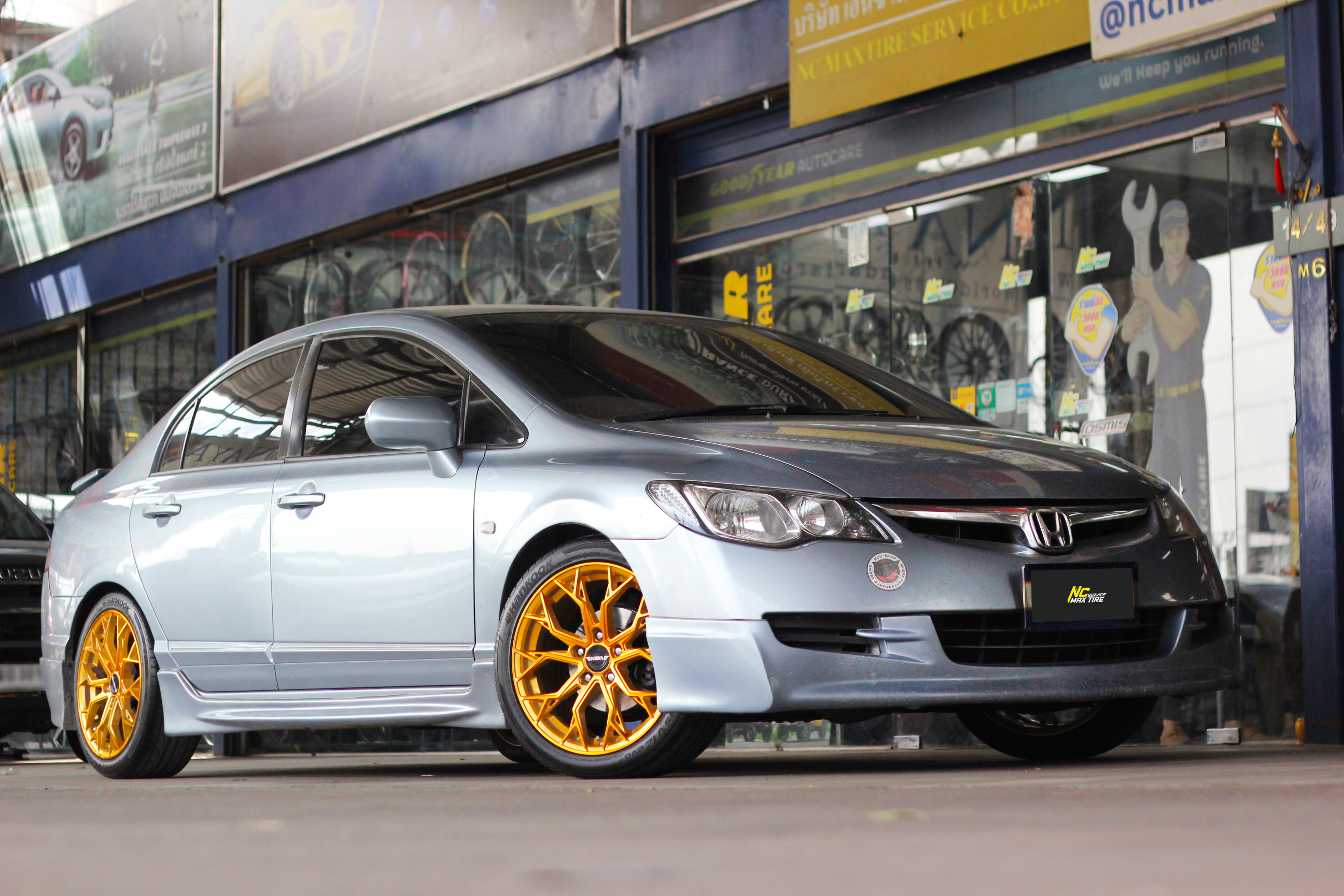 Honda Civic / NAYA ALPHA-3 / 17x7.5 5H114.3 ET40 / ล้อแม็กสีทองทั้งวง / Custom Color / ล้อแม็กขอบ17