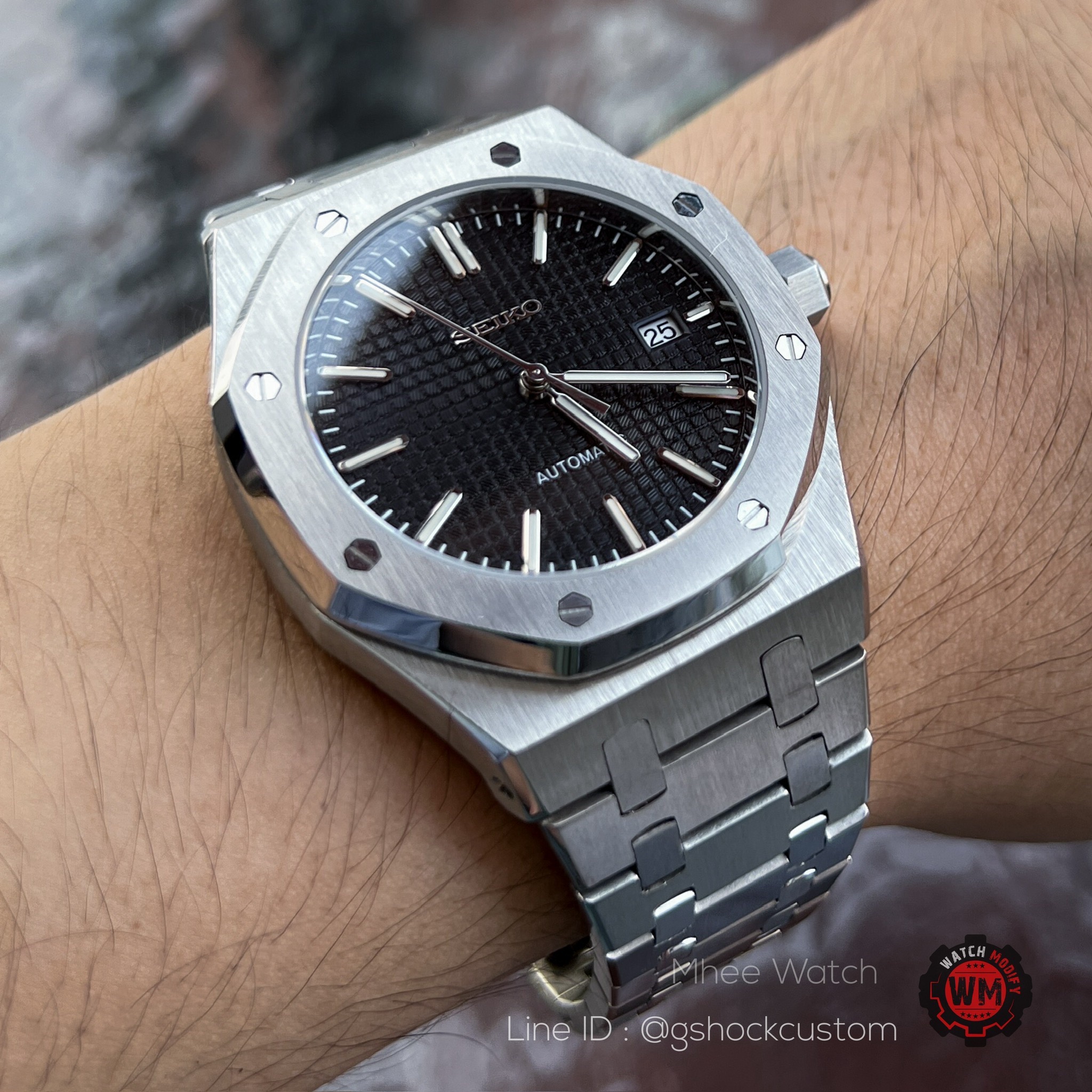 Seikomod NH35 automatic Movement AP Royal Oak Style Full Metal Strap