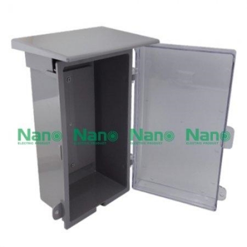 NANO Electric® NANO-101CG ตู้กันน้ำพลาสติก มีหลังคา ฝาใส ขนาด 8x12.5x6 นิ้ว (209.5x318x151 mm) สีเทา