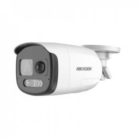 HIKVISION DS-2CE12UF3T-PIRXO Bullet PIR Siren Audio 4K Camera ColorVu, 2.8 mm, 3.6mm fixed focal lens 3840 × 2160 resolution 24/7 color imaging White Light Range 40M Bright night imaging, Built-in speaker, Water and dust resistant (IP67)