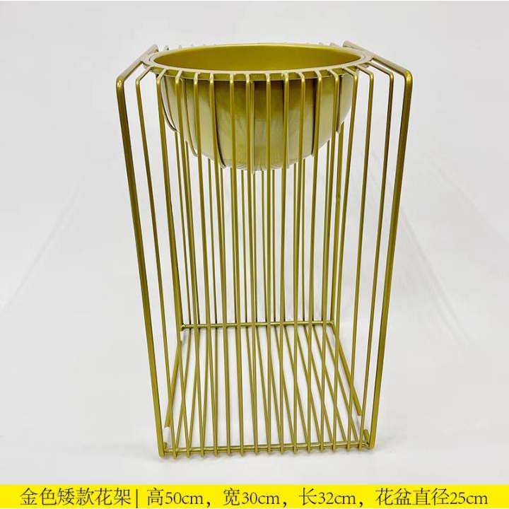 CT182D079 TROPACL กระถางต้นไม้ กระถางต้นไม้หรู กระถางต้นไม้สีทอง ต้นไม้ปลอม