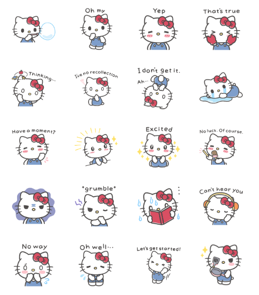 ขายสติกเกอร์ไลน์ Hello Kitty ผ่อนคลายสบายใจ♪