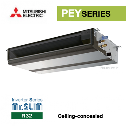แอร์มิตซูบิชิ Mitsubishi PEY SERIES รุ่นซ่อนในฝ้าเพดาน แบบต่อท่อ DUCT (อินเวอร์เตอร์-Inverter) รหัสสินค้า : PEY-SM13/18/24/30/36/42/48JA(L) 13,989 - 48,000 Btu/h