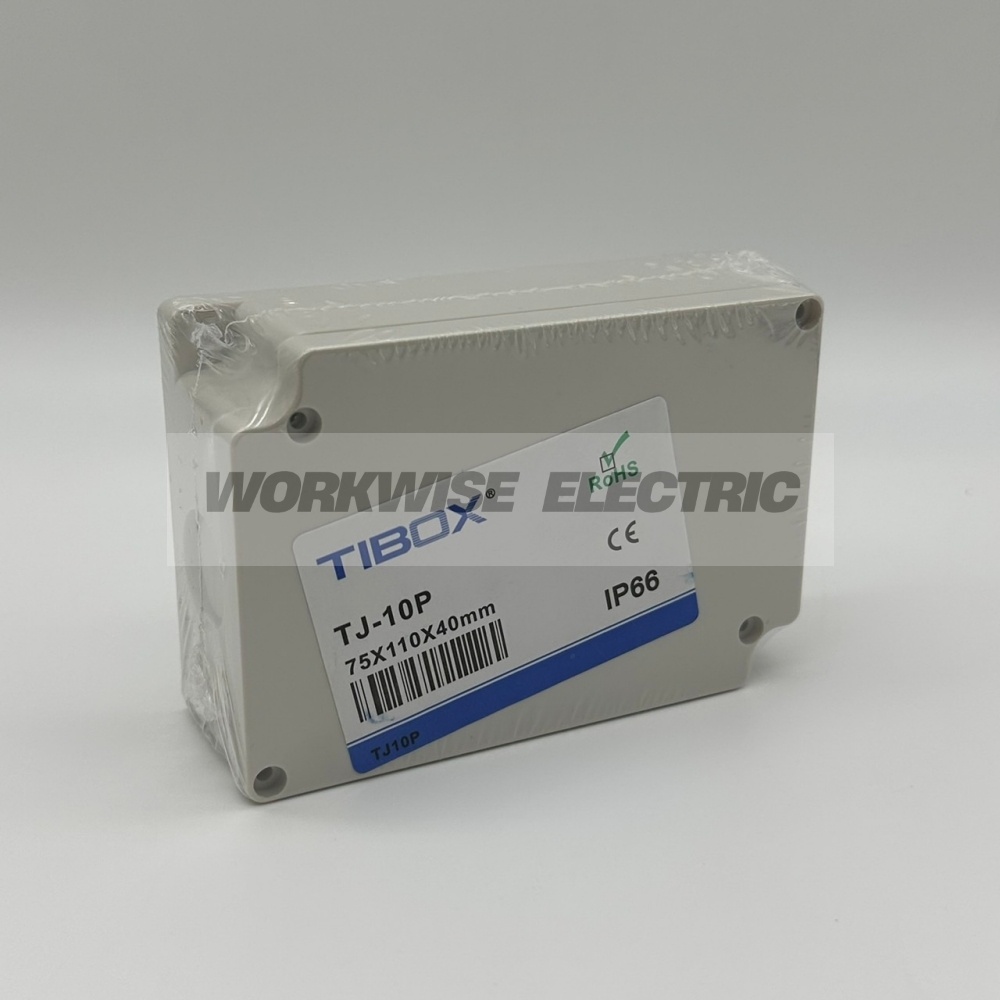 "TIBOX" TJ-10P กล่องพลาสติก พร้อมเทอร์มินอลบล็อก(Plastic Terminal Block Box IP66) 10Pole 10A Size : 110x75x40 mm.
