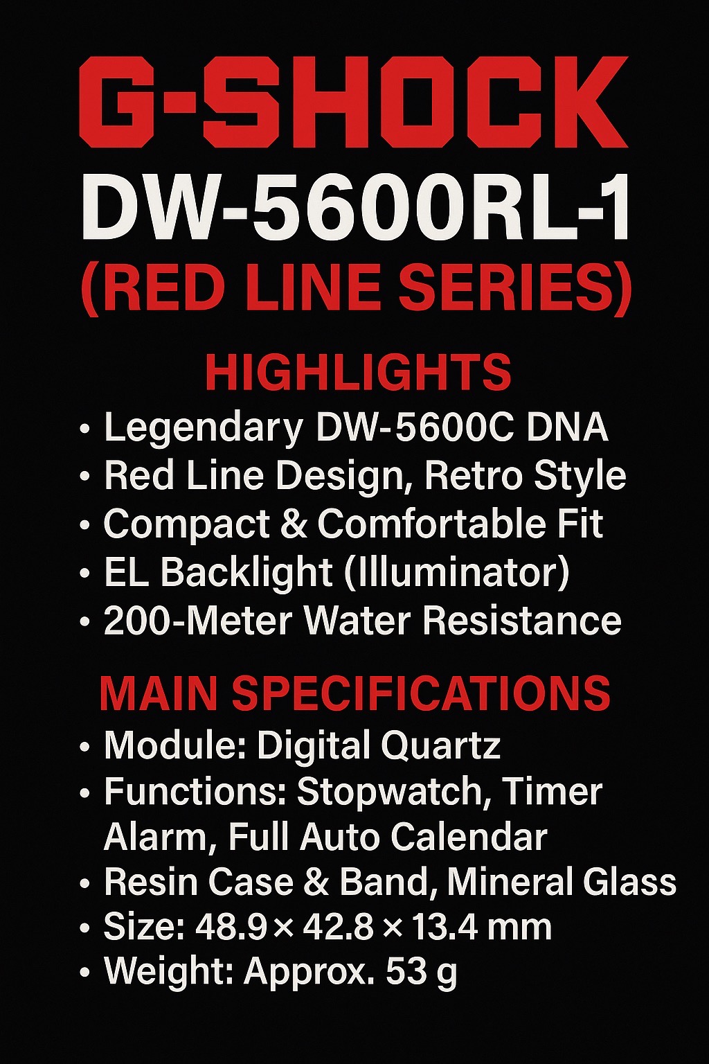 G-SHOCKยักษ์เล็ก Dw-5600RL The Legend Special Color