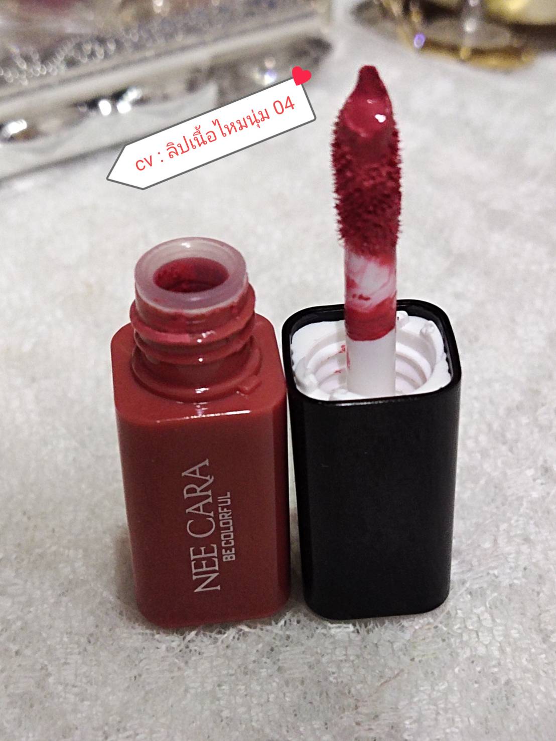 ลิปจิ๋ว neecara เนื้อลิควิดกำมะหยี่ ไหมนุ่ม โทนสีส้มนู๊ด ชมพูนู๊ด หรูหรา เหมาะสำหรับการทำงาน ออกงาน ไปเรียน โทนสีสุภาพ