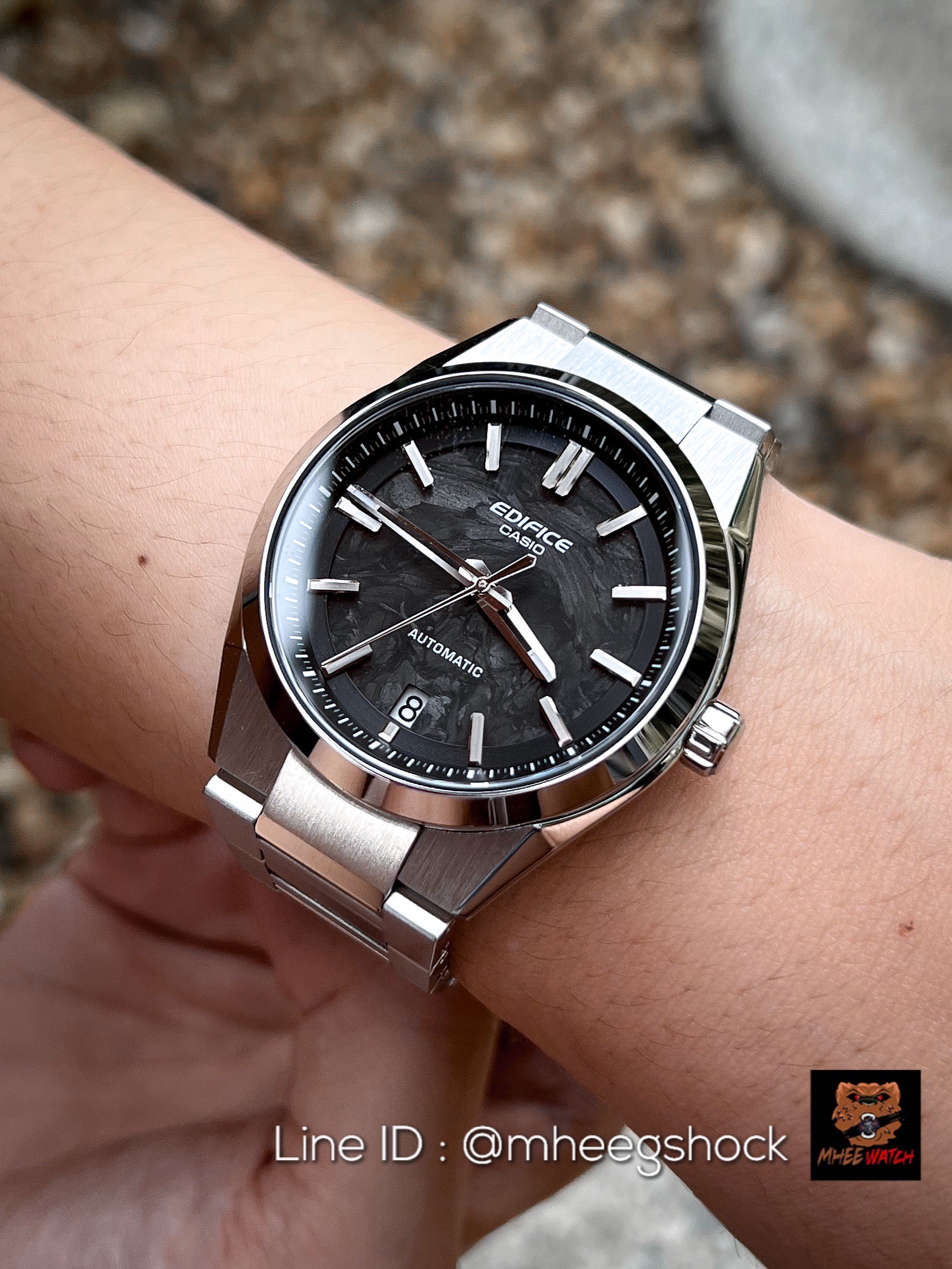 Casio Edifice Black Forged Carbon Strainless Steel Strap