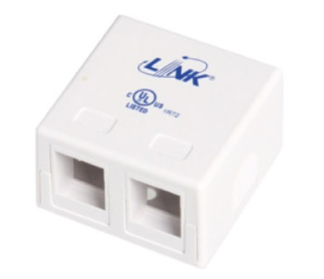 US-2402 : Surface สีขาว Mount Box 2 Port