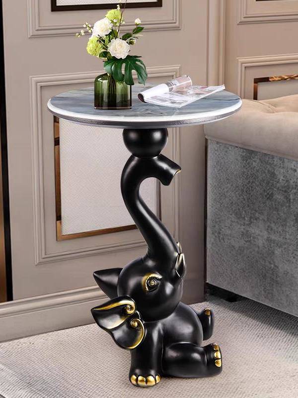 CT221D121 ZEITAKU โต๊ะข้างห้องนั่งเล่น โต๊ะกลมเล็ก ช้าง Coffee table
