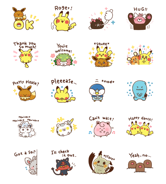 ขายสติกเกอร์ไลน์ Kanahei × Pokémon วันสบายๆ