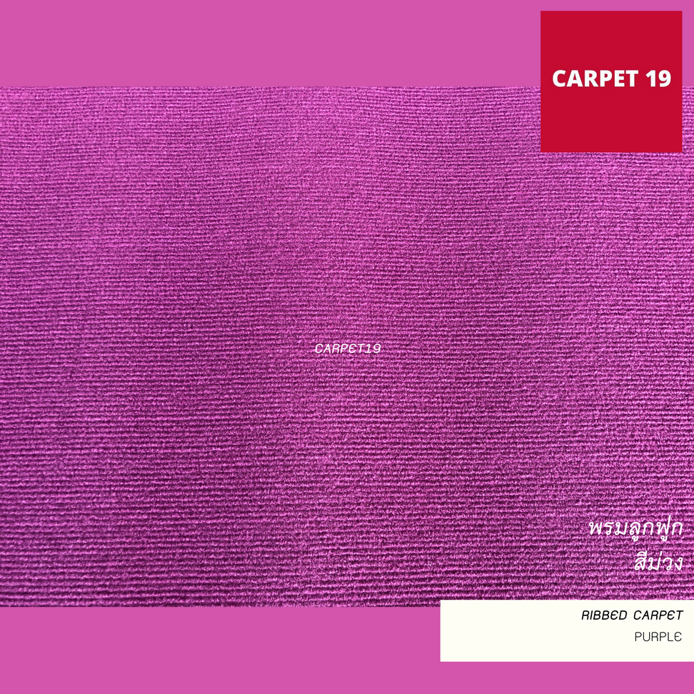 ราคายกม้วน!! CARPET19 พรมลูกฟูก สีม่วง กว้าง 2 ม.ยาว 25 ม.หนา 5.0 มม.