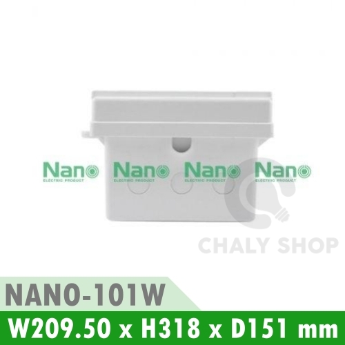 NANO Electric® NANO-101W ตู้กันน้ำพลาสติก มีหลังคา ฝาทึบ ขนาด 8x12.5x6 นิ้ว (209.5x318x151 mm) สีขาว