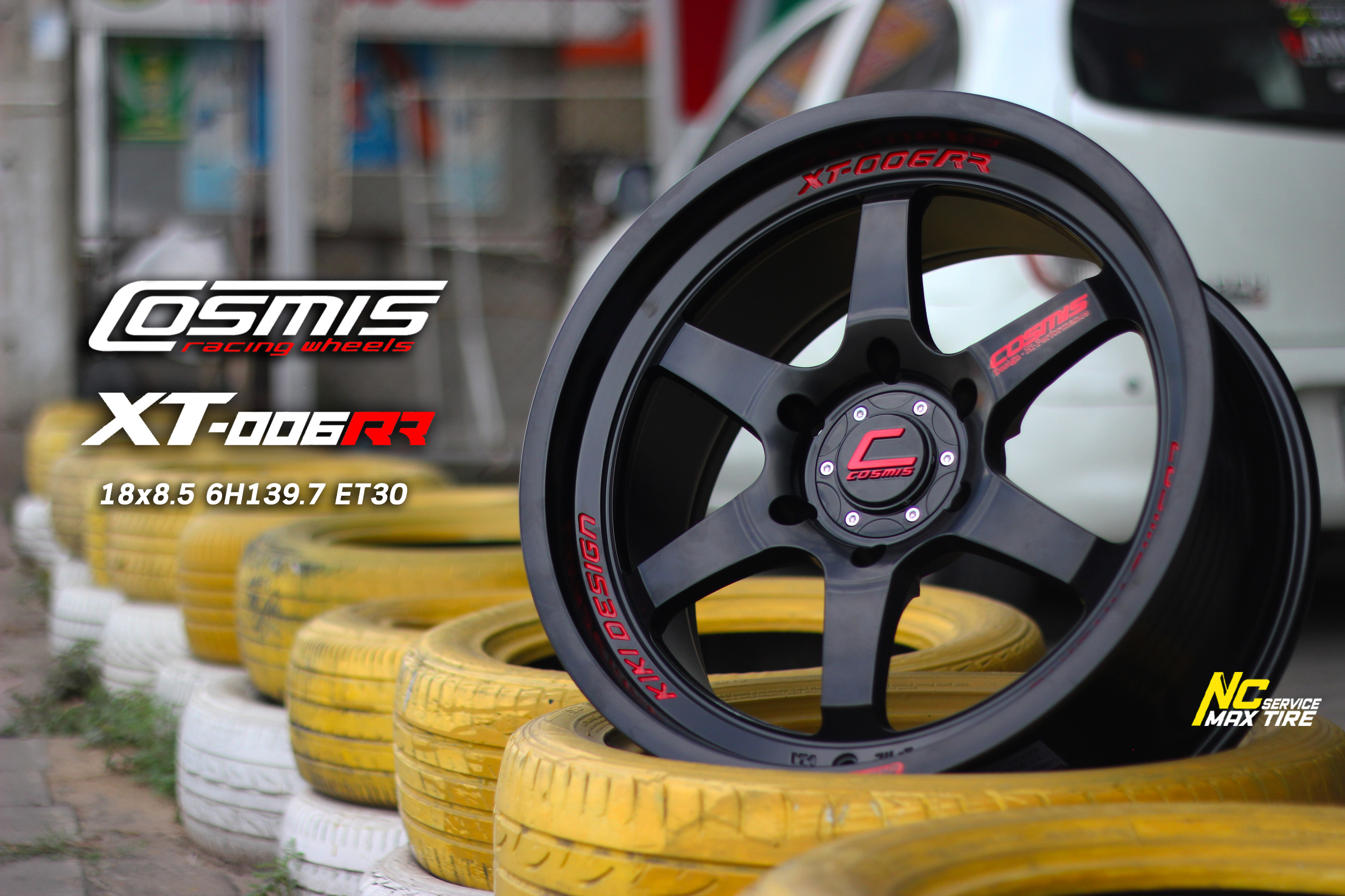 ล้อแม็กขอบ18 / Cosmis / XT-006RR / ล้อแม็กสีดำอักษรแดง / 18x9.5 6H139.7 ET25