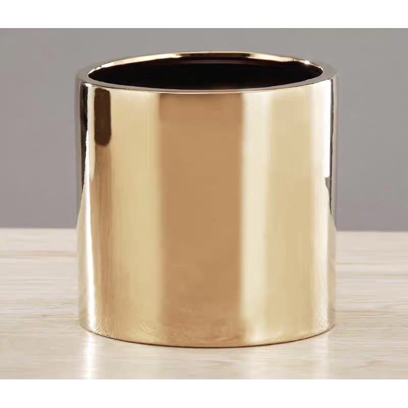 TS061J003 TROPACL กระถางกลมสีทองเซรามิค กระถางต้นไม้ กระถางสีทอง กระถางทอง กระถางเซรามิค GOLD CERAMIC PLANT POT