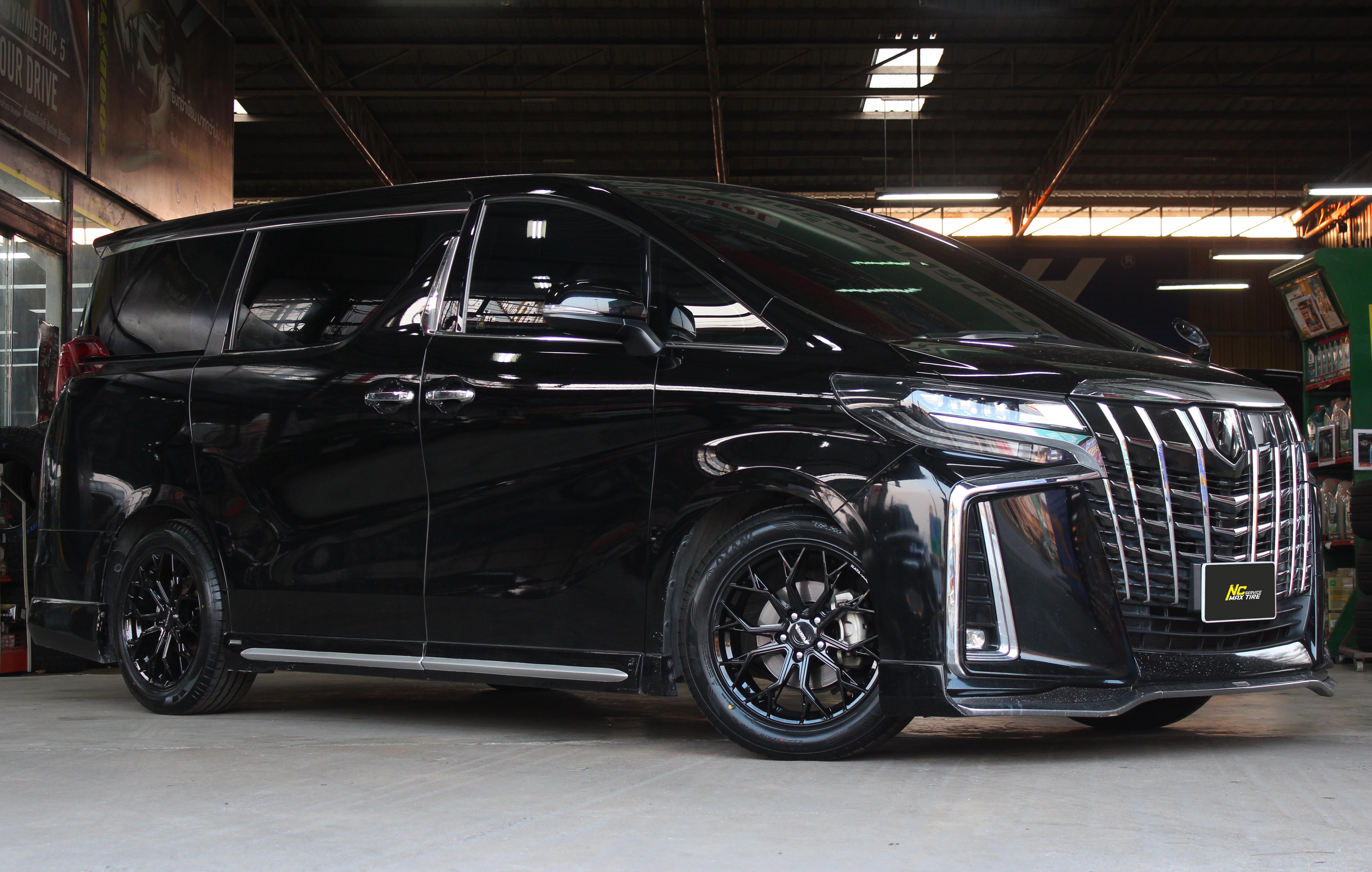 Toyota Alphard / รถตู้ / ล้อแม็กสวยๆ / ล้อแม็กขอบ18 / NAYA / Alpha-3 / 18x8.0 5H113 ET38 / ล้อแม็กสีดำเงาทั้งวง / NC