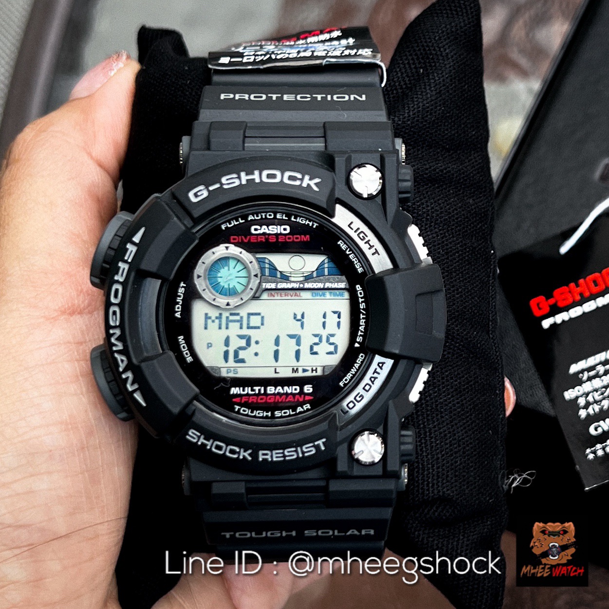 時計 G-SHOCK GWF-1000-1JF FROGMAN CASIO G-SHOCK FROGMAN GWF-1000-1JF Black Red Multiband 6