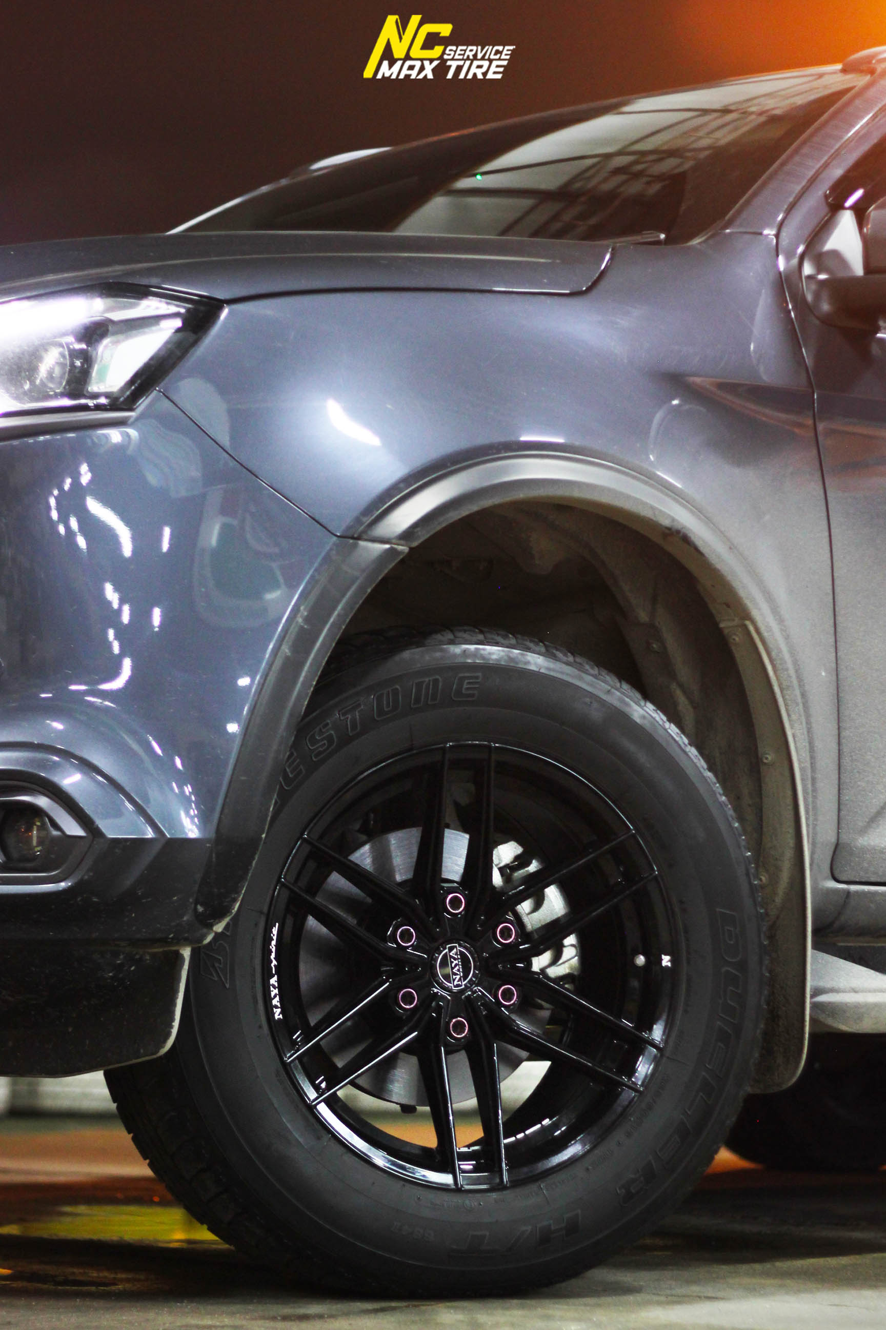 Isuzu Mu-X / ล้อแม็กขอบ18 / Naya / Sport2 / ล้อแม็กสีดำเงาทั้งวง / SUV / PPV / 18X9.0 6H139.7 ET20