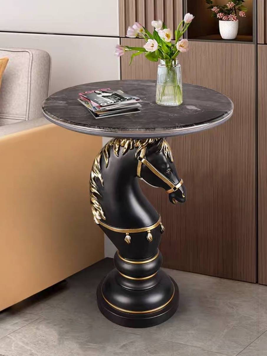 CT221D122 ZEITAKU โต๊ะข้างห้องนั่งเล่น โต๊ะกลมเล็ก ม้า Coffee table Horse