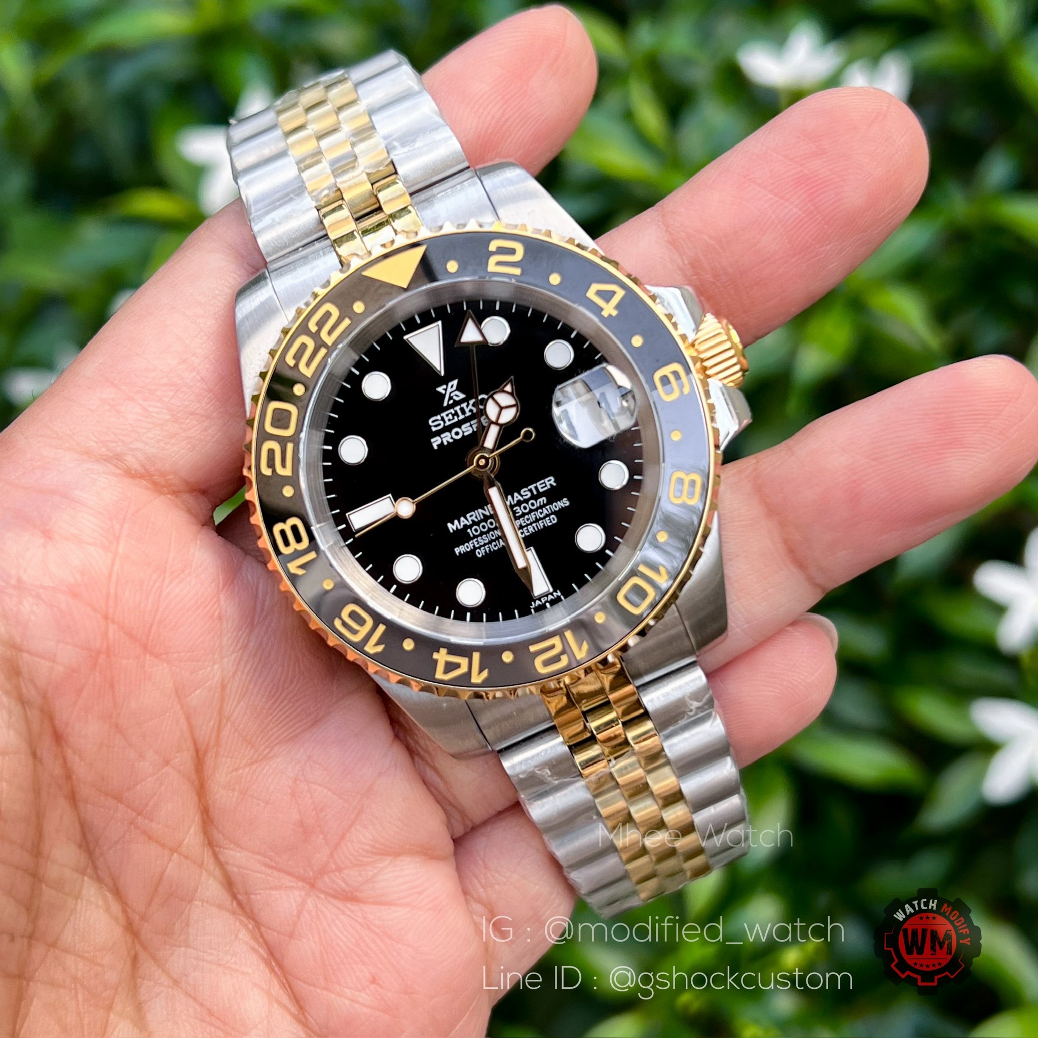 Seiko Mod GMT Master II Silver two-tone New Arrival NH34 Authentic Movement