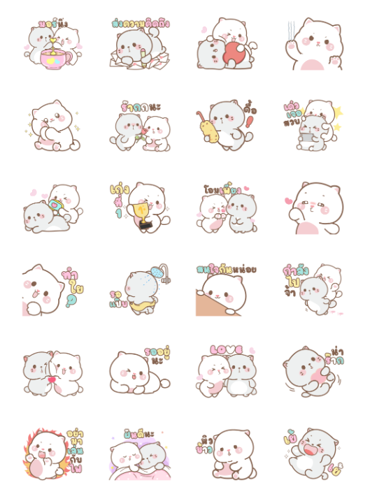 ขายสติกเกอร์ไลน์ มิลกี้กับมูก้า สติกเกอร์เอฟเฟกต์