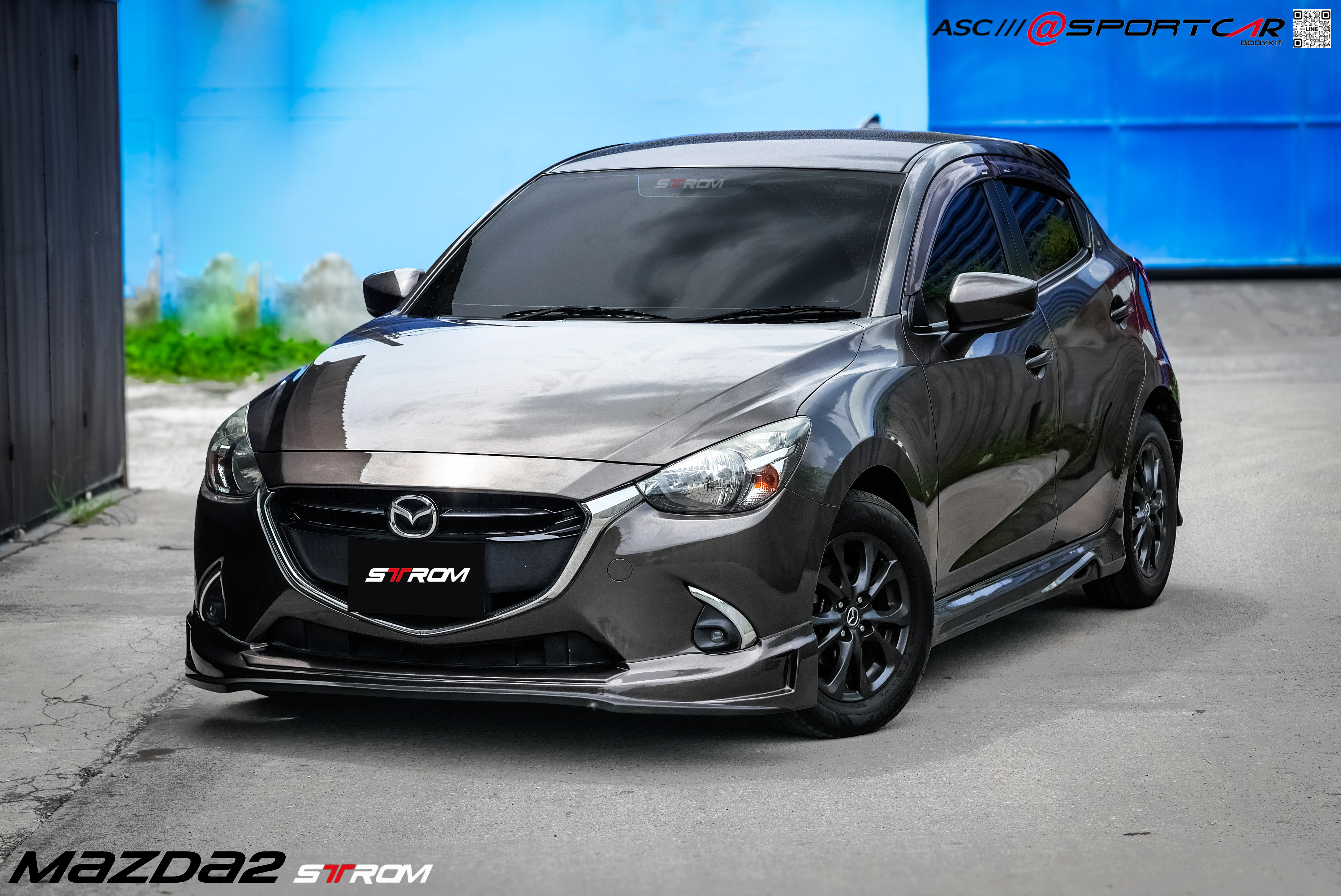 ชุดแต่ง Mazda2 2017 2018 2019 5ประตู STROM, สเกิร์ตรอบคัน Mazda2 Skyactiv มาสด้า2 แต่งสวย