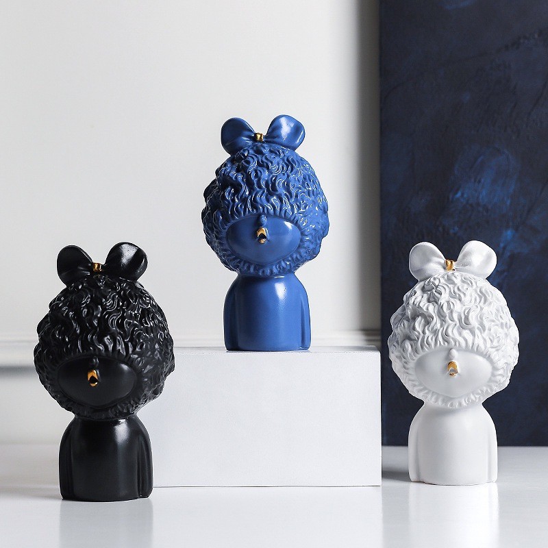 TH000B040 FAMITOSS ของแต่งห้อง ของแต่งบ้าน ที่ทับกระดาษ ที่ทับกระดาษน่ารัก ของตั้งโชว์ ของตั้งโต๊ะ ผมหยิก ตุ๊กตาผมหยิก