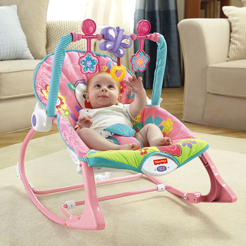 Fisher Price Girls Infant to Toddler Rocker เปลโยก มีระบบสั่น ปรับเป็นเก้าอี้ได้ คุ้มมาก