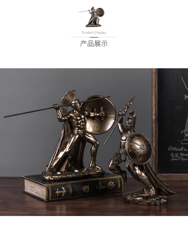 FAMITOSS ของแต่งบ้าน SPARTACUS SPARTAN MODEL นักขี่ม้า ขี่ม้า ของแต่งห้อง ของแต่งร้าน ของขวัญ