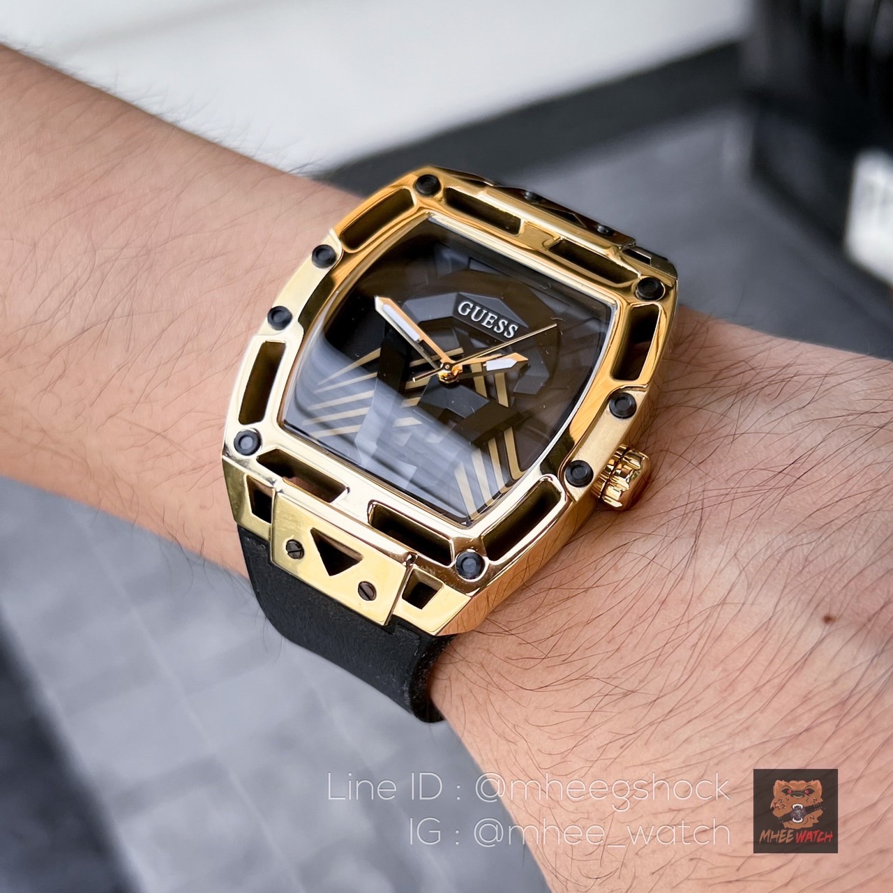 Guess Watch Gold Stainless Rubber RM Style New Arrivals