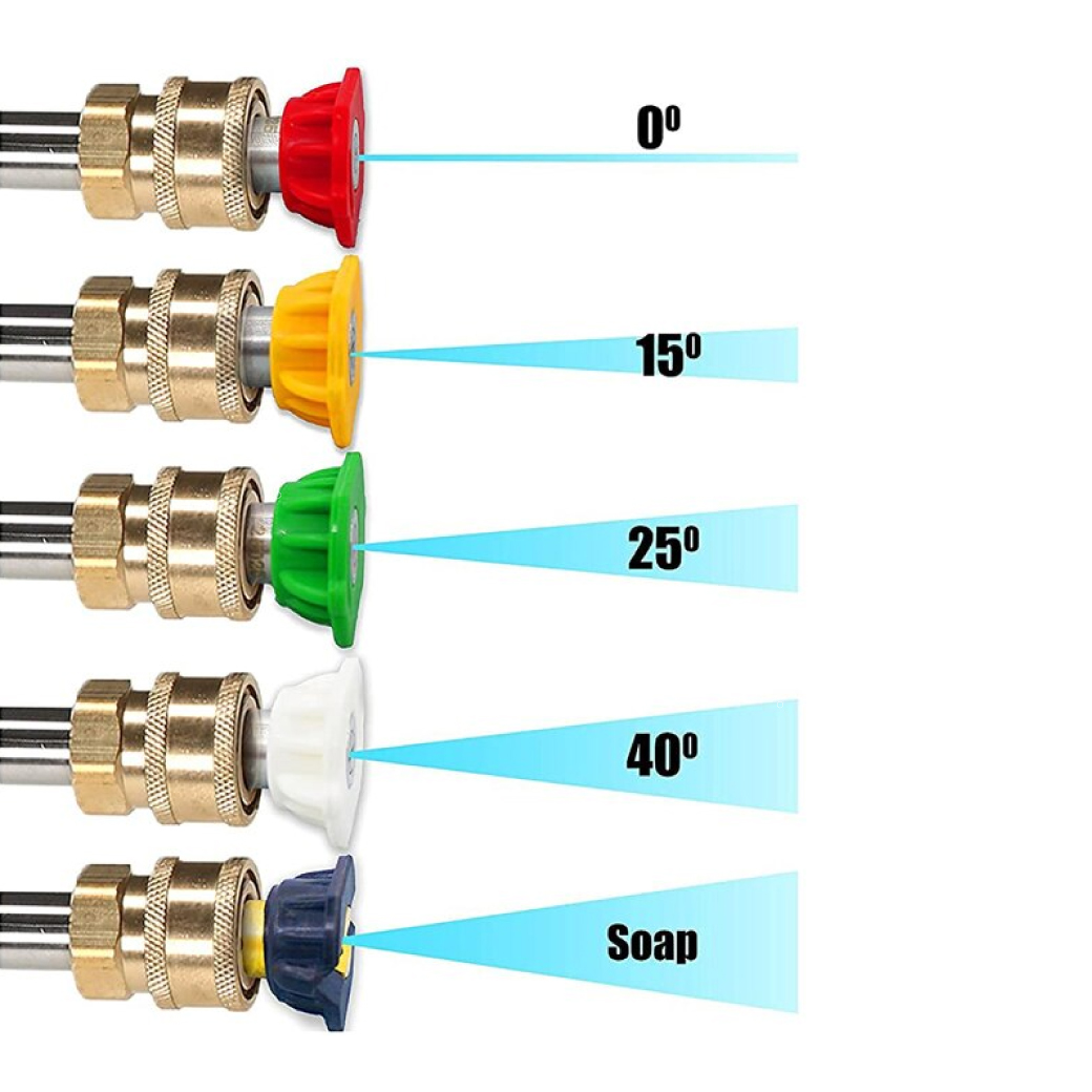 หัวฉีดสเปรย์ 5สี 5ชิ้น หลายองศา หัวฉีดน้ำแรงดันสูง 4000 PSI