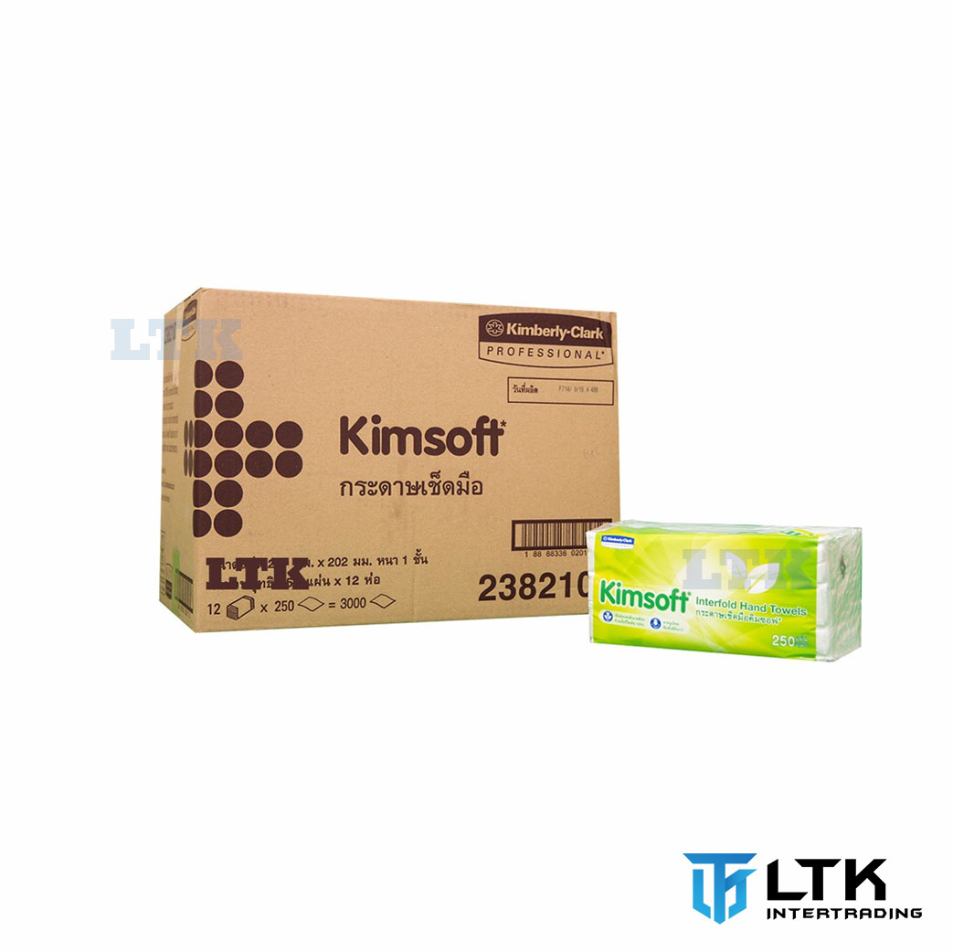 กระดาษเช็ดมือ KIMSOFT 23821(บรรจุ 3000แผ่น/ลัง)