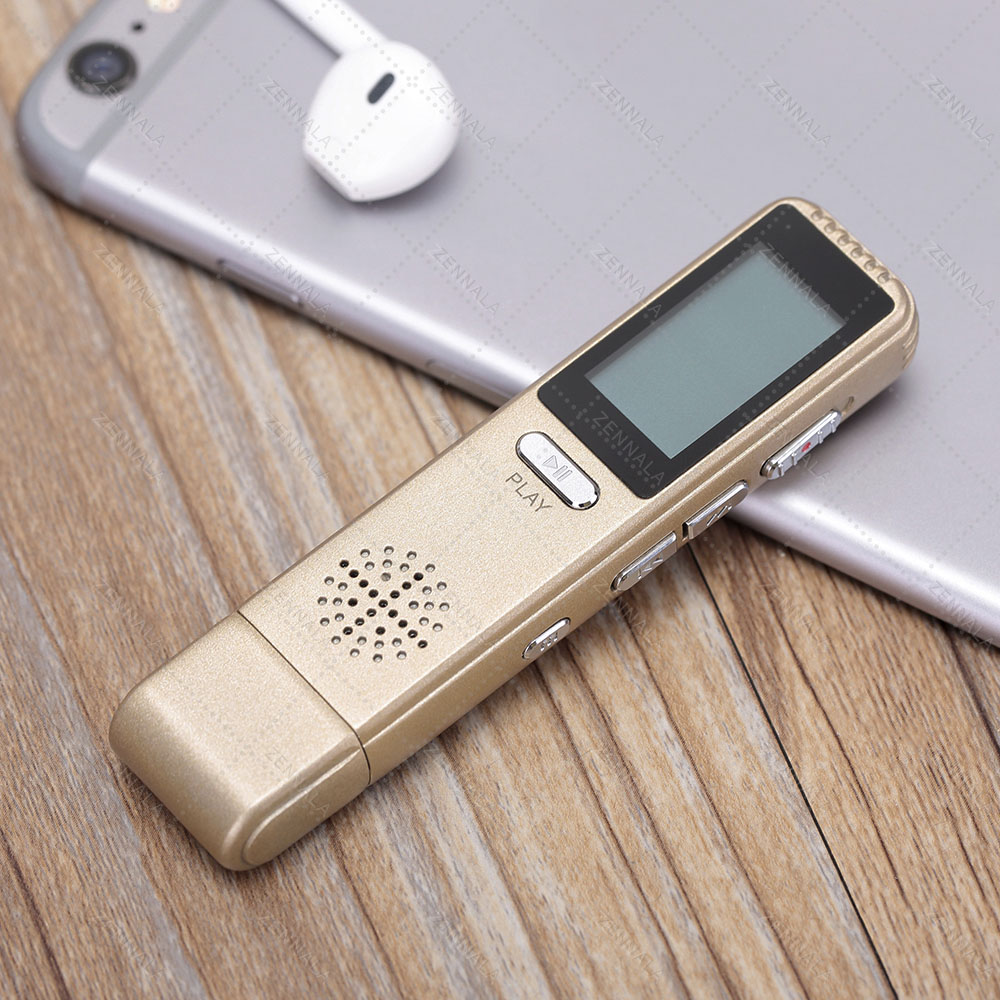 เครื่องบันทึกเสียง สีทอง รุ่น 807 V.2 Gold Edition หน้าจอแสดงผล LCD screen ความจุ 8 GB ขนาด 9.2 x 2.1 x 1.2 cm