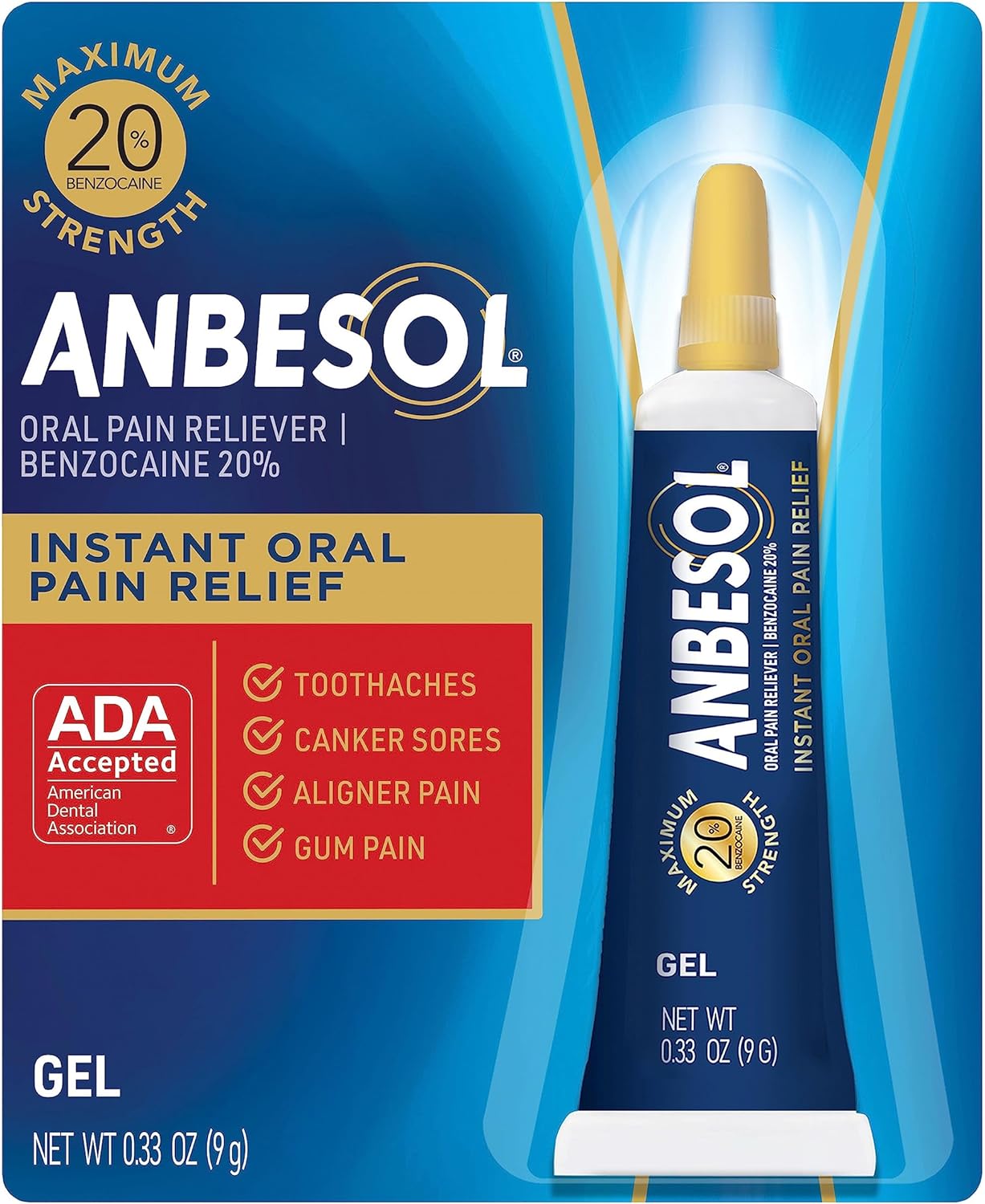 Anbesol Maximum Strength Oral Pain Relief Gel เจลบรรเทาอาการปวดฟัน แผลในช่องปาก เหงือกอักเสบ สินค้าพรีออเดอร์ รอ 20 วัน