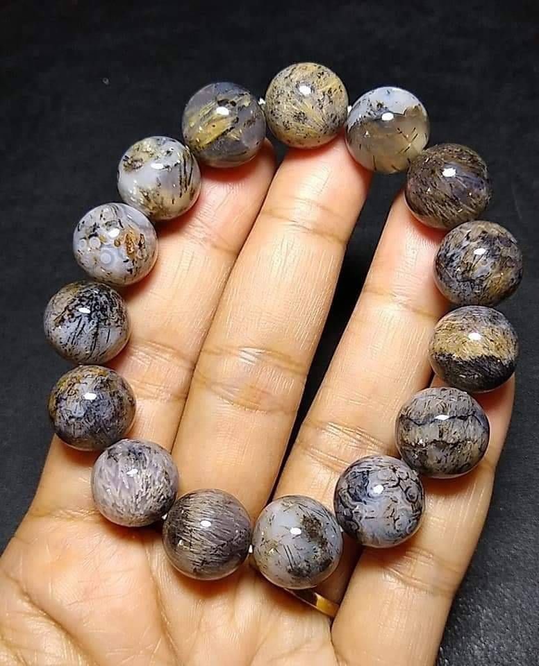 Rutile Agete แร่ไหมดำ ไหมทอง ในหินหินอาเกต