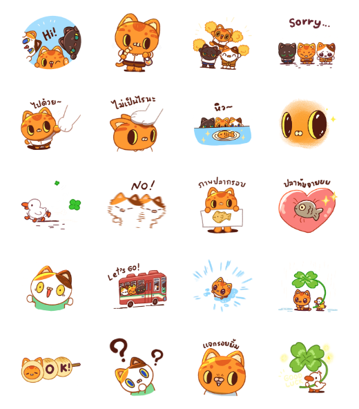 ขายสติกเกอร์ไลน์ LUKCHIN CAT GANG