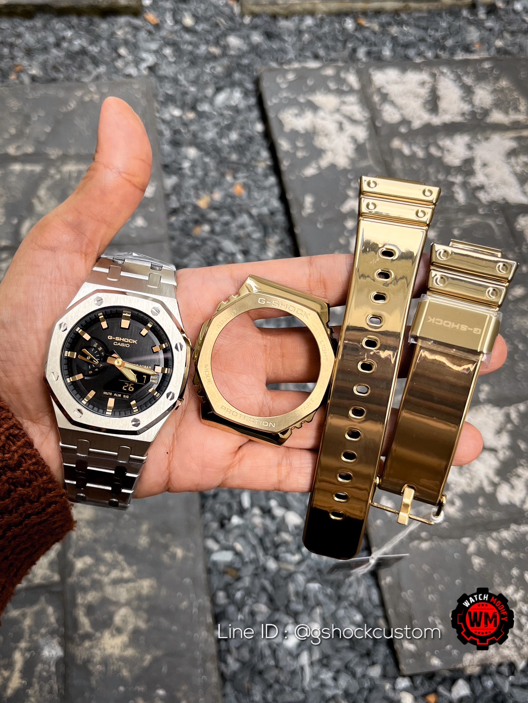 G-Shock Casioak Silver Gold Premium Set GM-2100 Custom