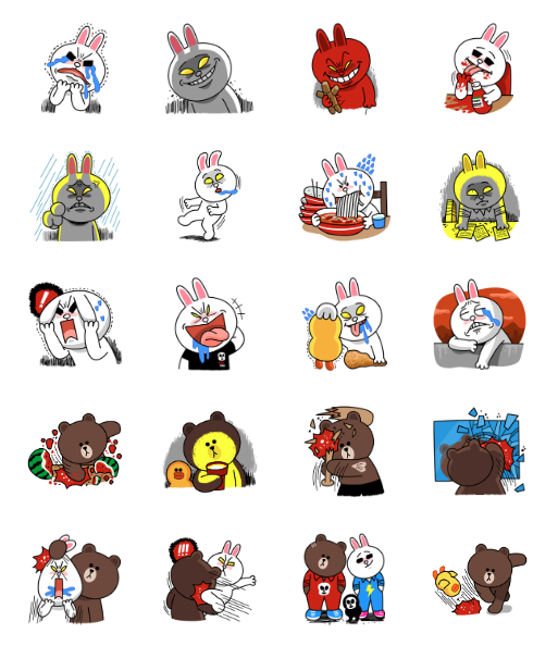 ขายสติกเกอร์ไลน์ เหล่าตัวละคร LINE ยามโกรธจัด
