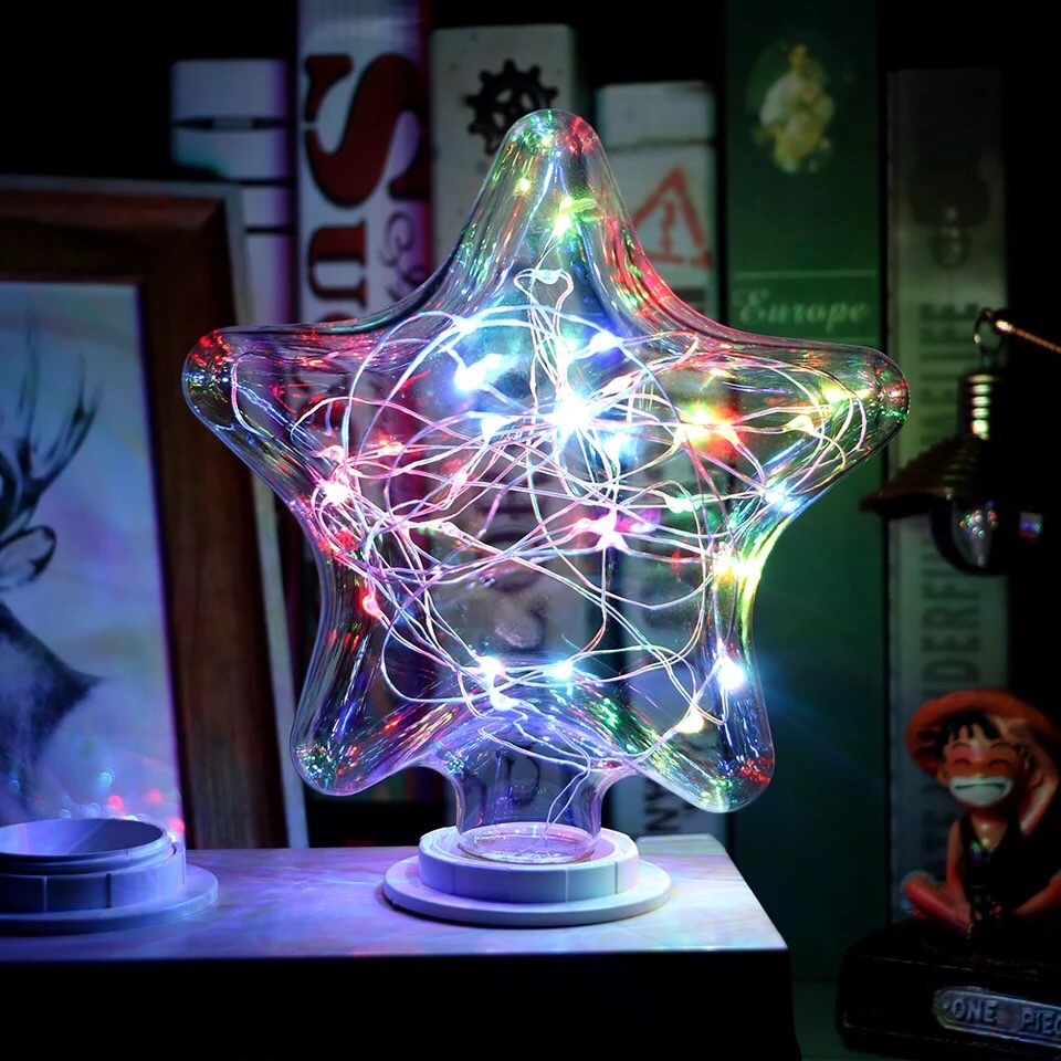 LED Fantastic Star-142 1W E27 RGB หลอดแอลอีดี รูปดาว เหมาะสำหรับตกแต่งห้อง ร้านอาหาร โรงแรม ให้แสงฟรุ้งฟริ้งสวยงาม ขนาด 1 วัตต์