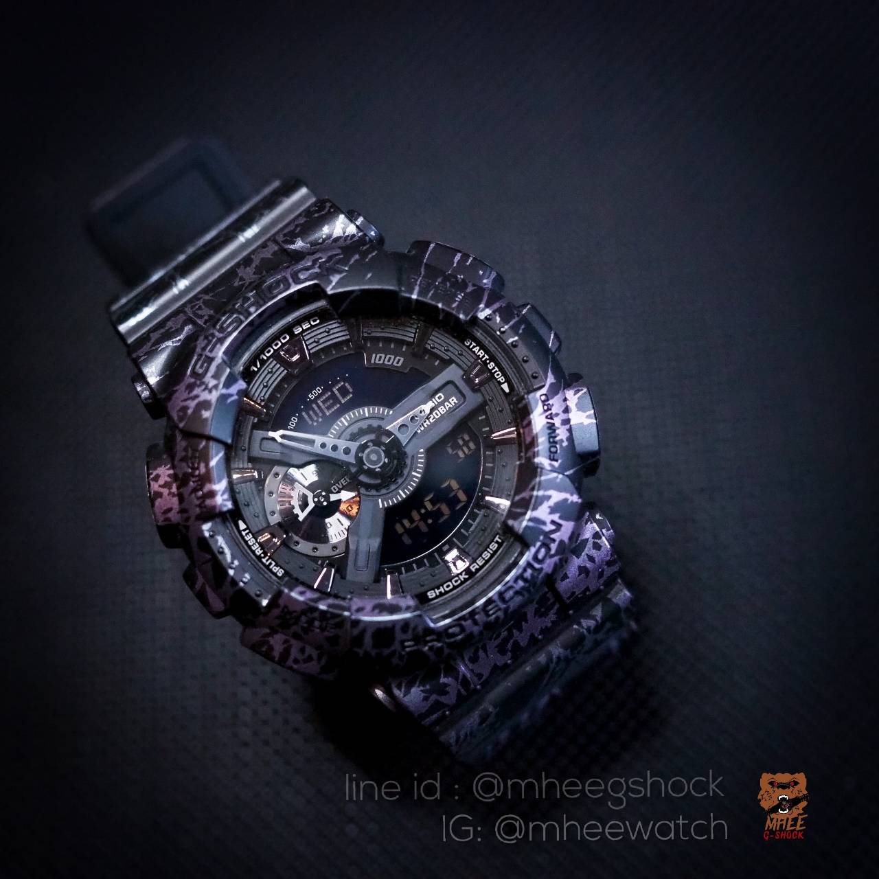 G-Shock Polarized Mrble Series รุ่น GA-110PM-1ADR ลายสายฟ้า 3D หินอ่อน ไทเท