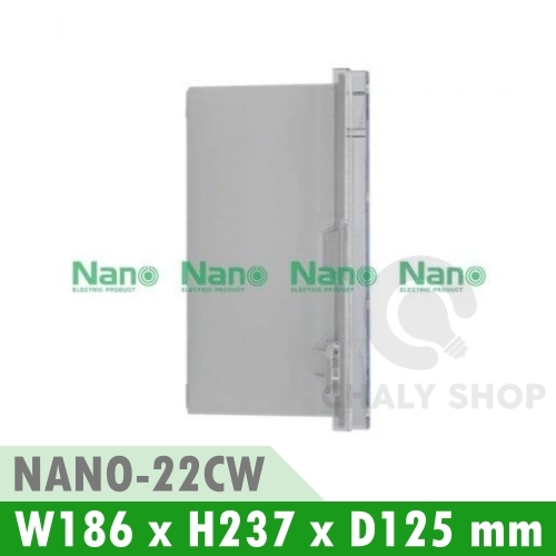 NANO Electric® NANO-22CW ตู้กันน้ำพลาสติก ฝาใส ขนาด 8.5x9.5x5.5 นิ้ว (186 x 237 x 125 mm) สีขาว