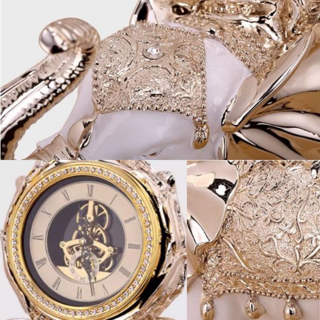 CT215C049 INTERY นาฬิกาช้าง นาฬิกาตั้งโต๊ะ ของขวัญขึ้นบ้านใหม่ แต่งโรงแรม ช้าง Clock