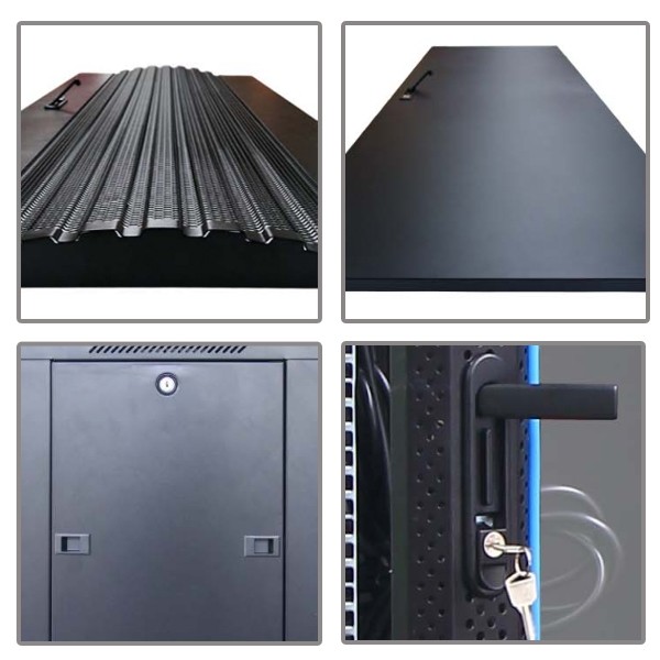 CH-60615CW LINK 19” CURVE-WAVE RACK 15U, (60 x 60 cm.) Black W60 x D60 x H88