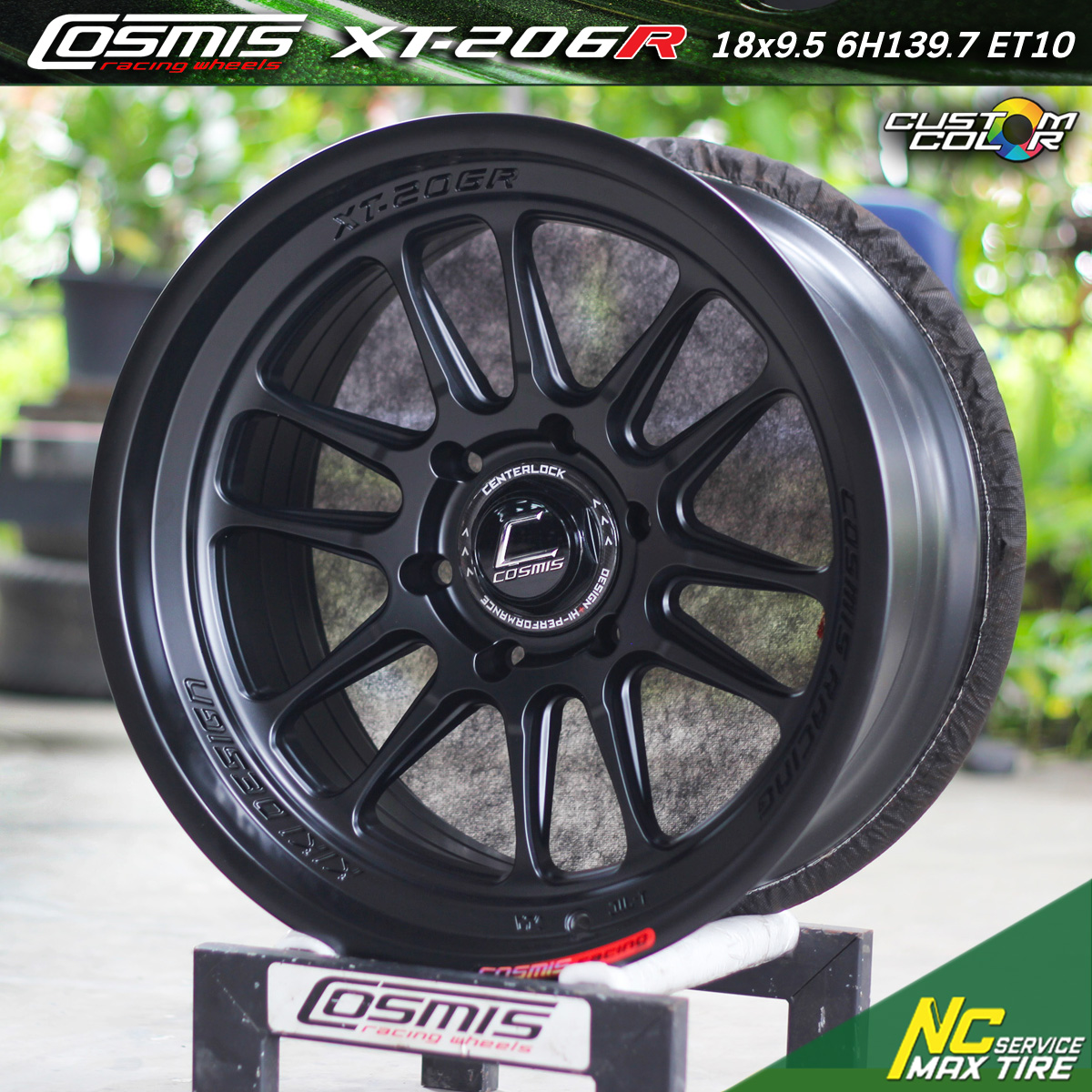 ล้อแม็กขอบ18 / Cosmis / XT-206R / ล้อแม็กสีดำด้านทั้งวง / Custom Color / SUV / PPV / 18×9.5 6H139.7 ET10