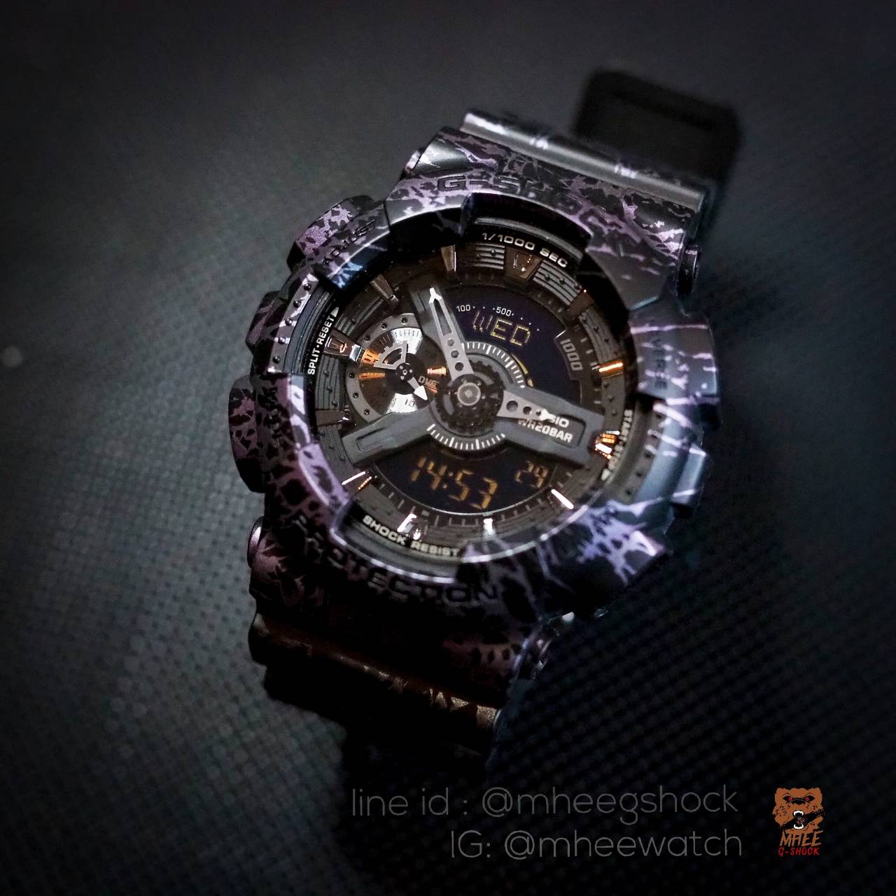 G-Shock Polarized Mrble Series รุ่น GA-110PM-1ADR ลายสายฟ้า 3D หินอ่อน ไทเท